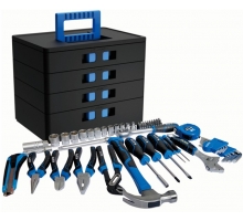 58 pc Home Tool Kit with Portable  Storage Compartment Box