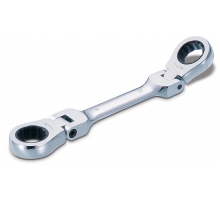 Flexible Locking Double Ring Ratcheting Spanner, Stubby